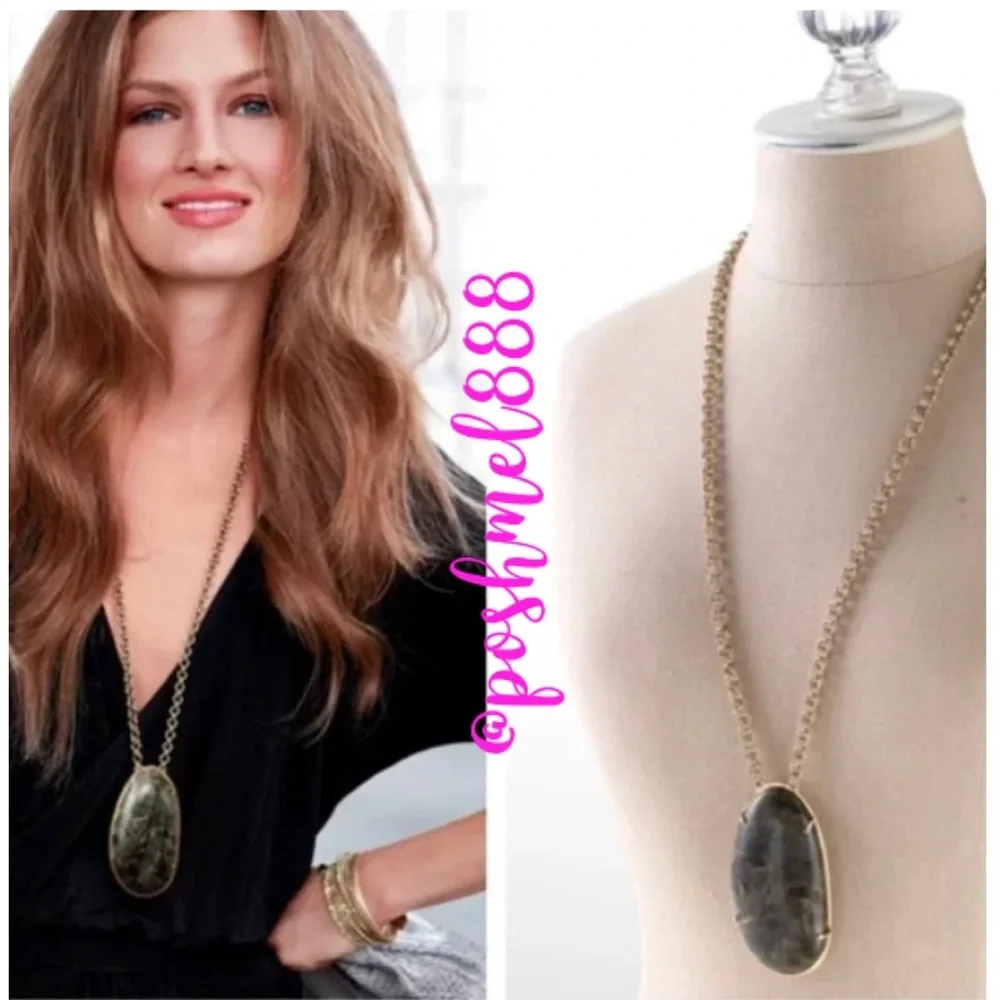 Stella & Dot | Labradorite + Gold Leona Statement Pendant Necklace Retir… - Picture 2 of 9